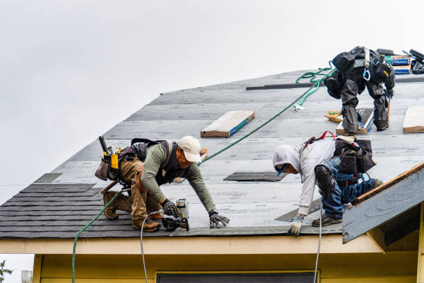 Professional Gutter Installation technician working in Oakwood, IL